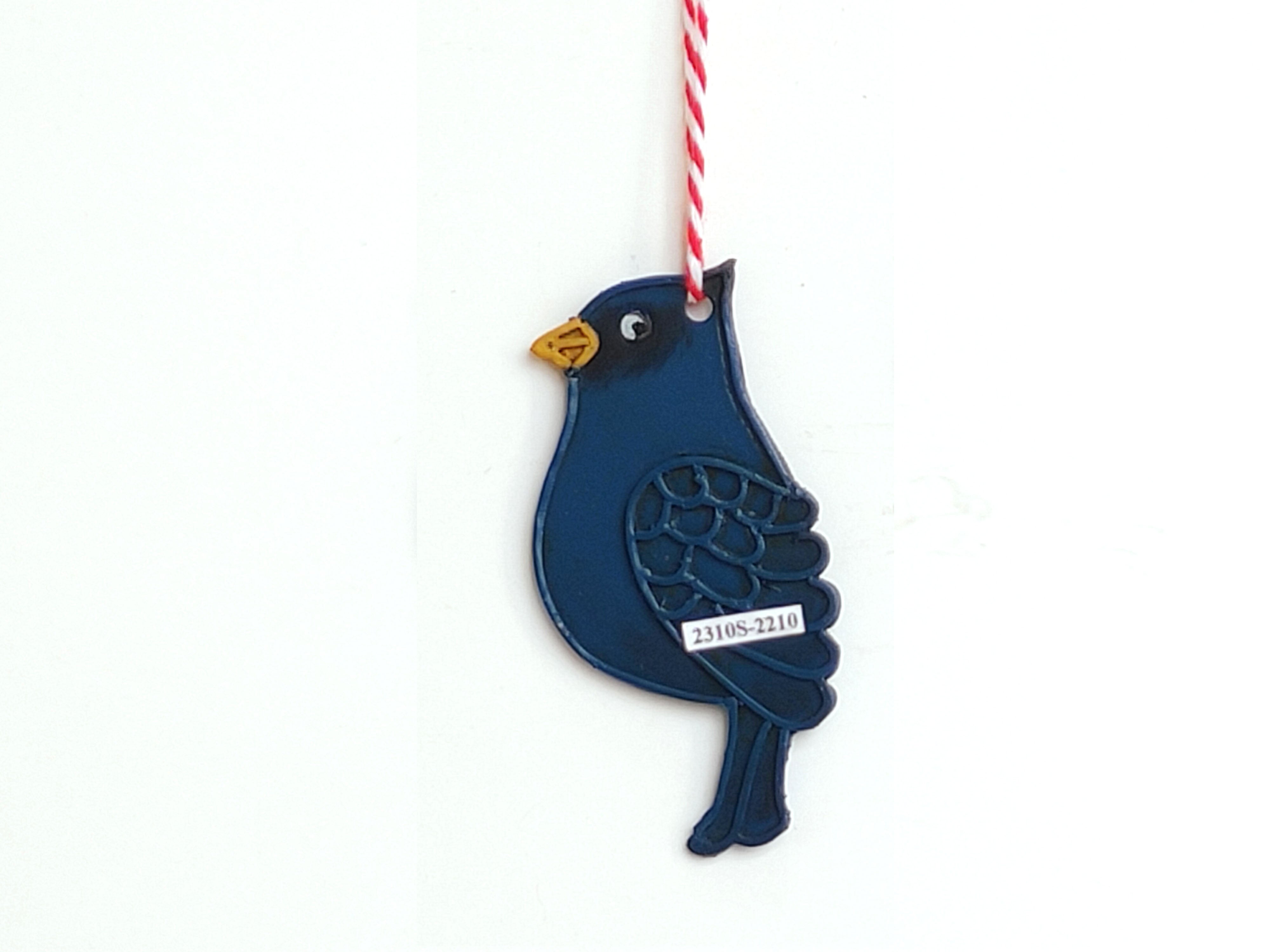 Blue Vintage Metal Bird Christmas Tree Ornament
